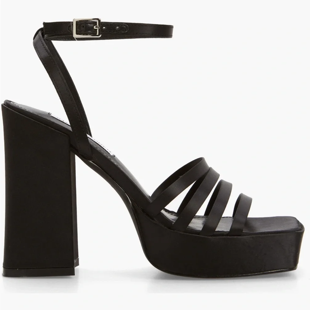 Steve Madden Heels Disco Black Platform Sandals New with Tags - Picture 10 of 15